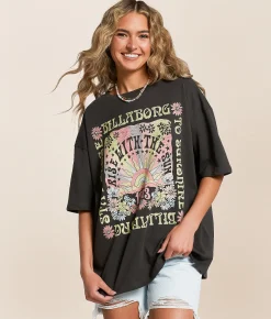 Billabong Groovy Sunrise Oversized T-Shirt Off Black Outlet