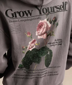 Modish Rebel Grow Yourself Hooded Sweatshirt Washed Purple Discount