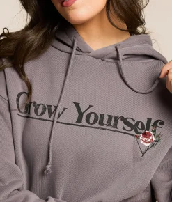 Modish Rebel Grow Yourself Hooded Sweatshirt Washed Purple Discount