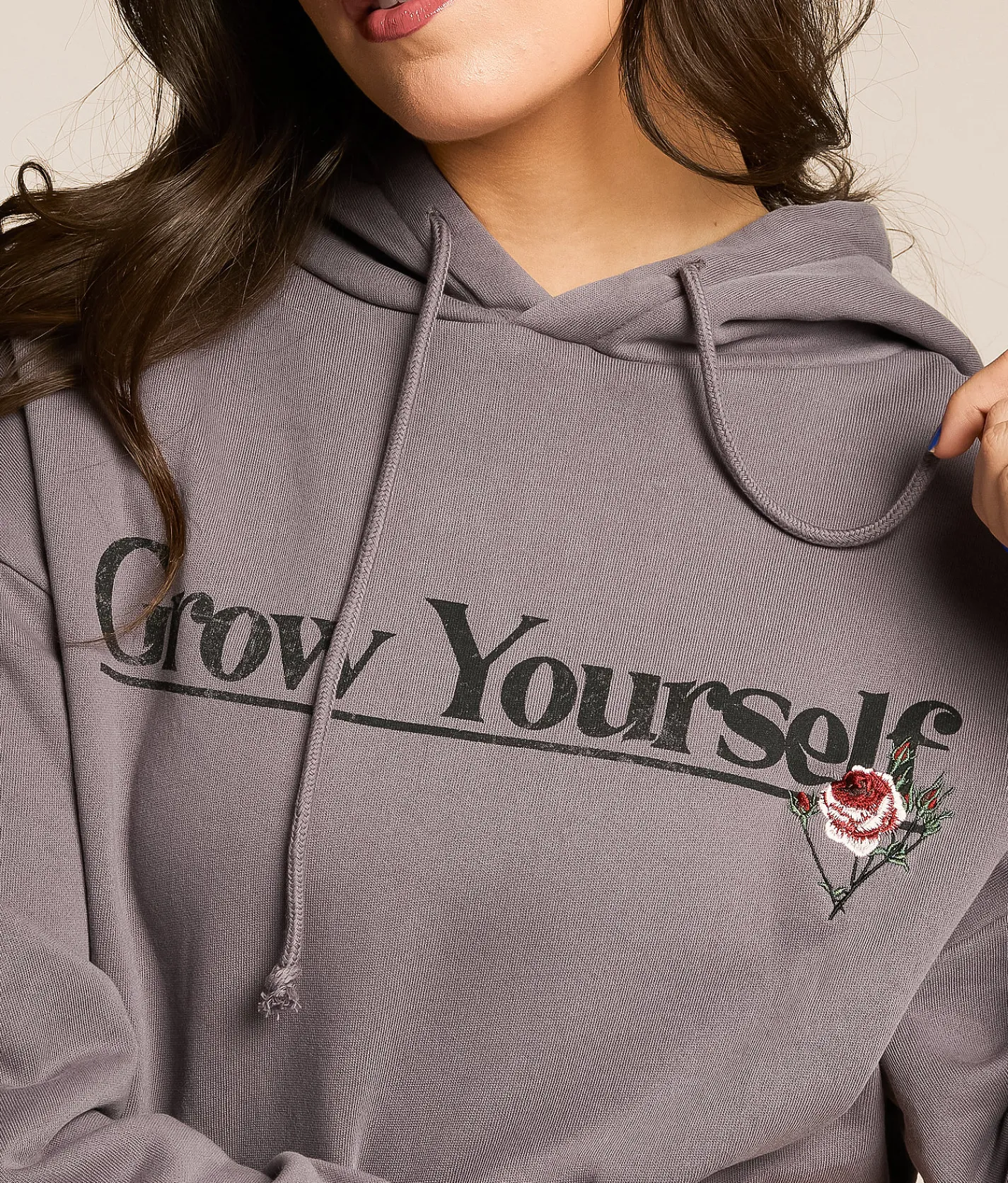 Modish Rebel Grow Yourself Hooded Sweatshirt Washed Purple Discount