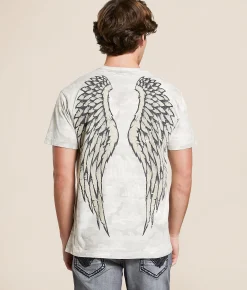 Tops|Graphic T-Shirts | Affliction Guardian Lion T-Shirt White Camo