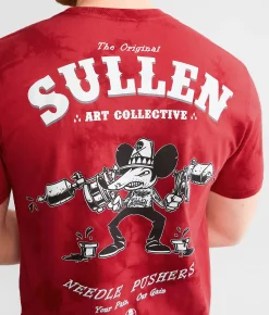 Sullen Gun Slinger T-Shirt Hibiscus Crystal Wash Clearance