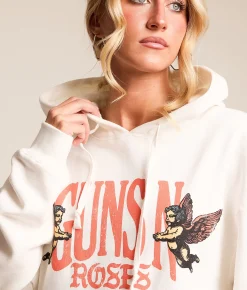 Tops | Bravado Guns N' Roses Band Hooded Sweatshirt Cream