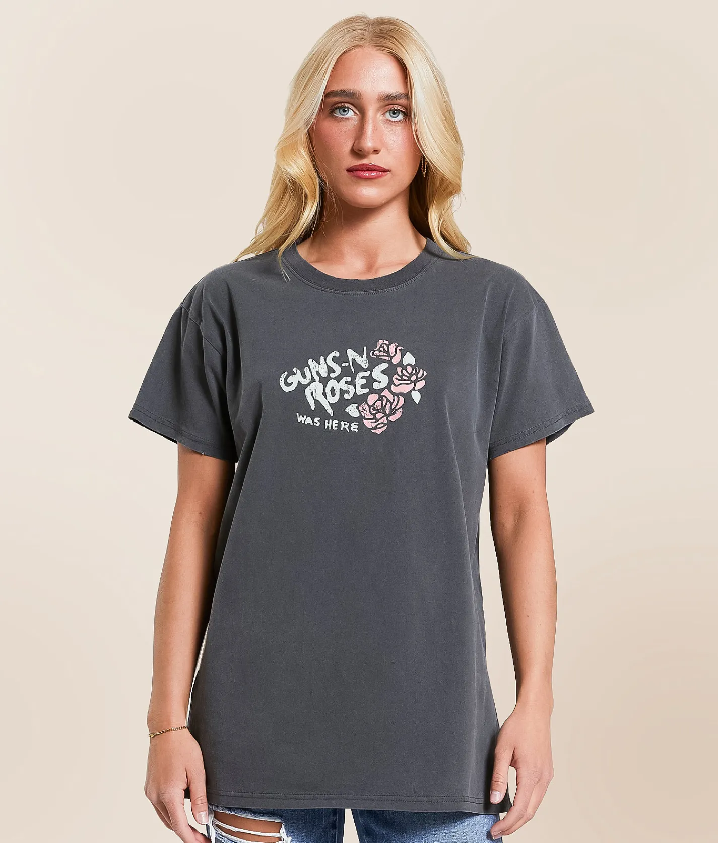 Tops | Goodie Two Sleeves Guns-N-Roses Oversized Band T-Shirt Washed Black