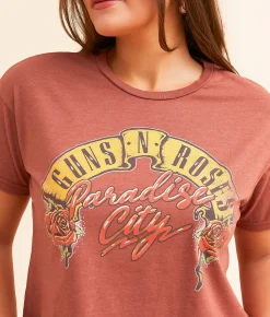 Goodie Two Sleeves Guns N Roses Paradise City Band T-Shirt Dusty Cedar Sale