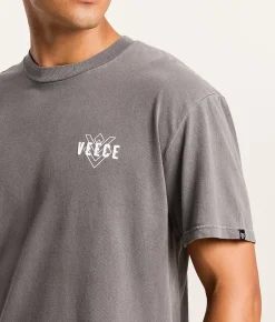 Tops|Graphic T-Shirts | Veece Hairline T-Shirt Storm Grey Pigment Dye
