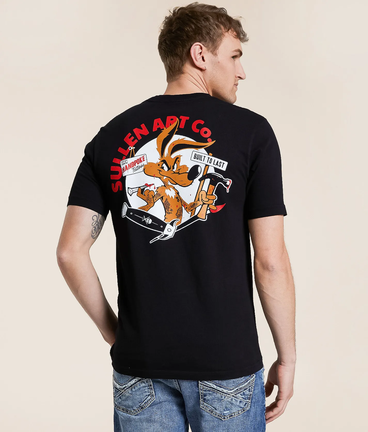 Sullen Hand Poke T-Shirt Jet Black
