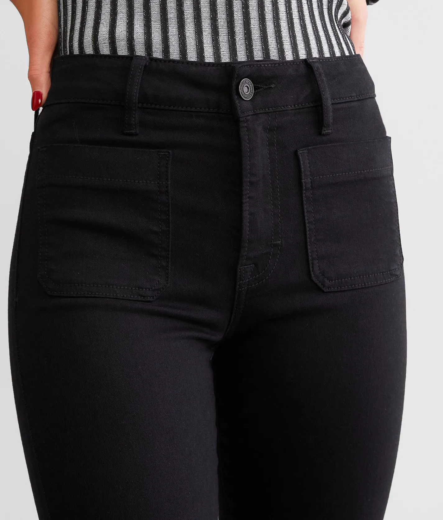 Jeans|Bottoms | HIDDEN Happi Cropped Flare Stretch Jean Black