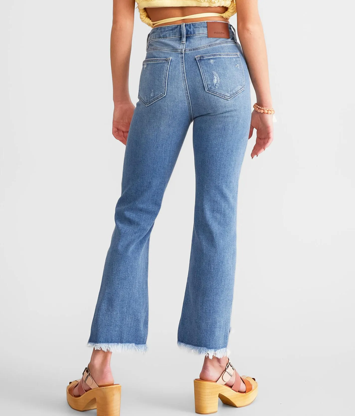 HIDDEN Happi Cropped Split Flare Stretch Jean Medium Sale