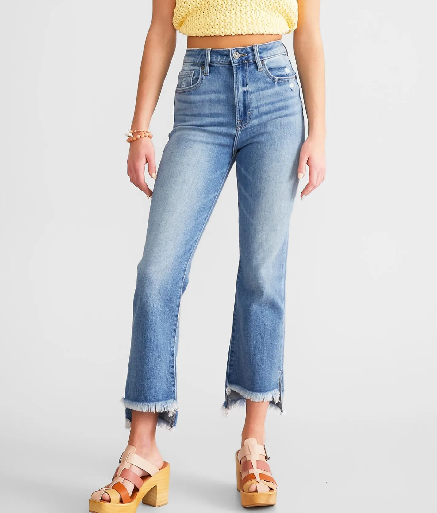 HIDDEN Happi Cropped Split Flare Stretch Jean Medium Sale