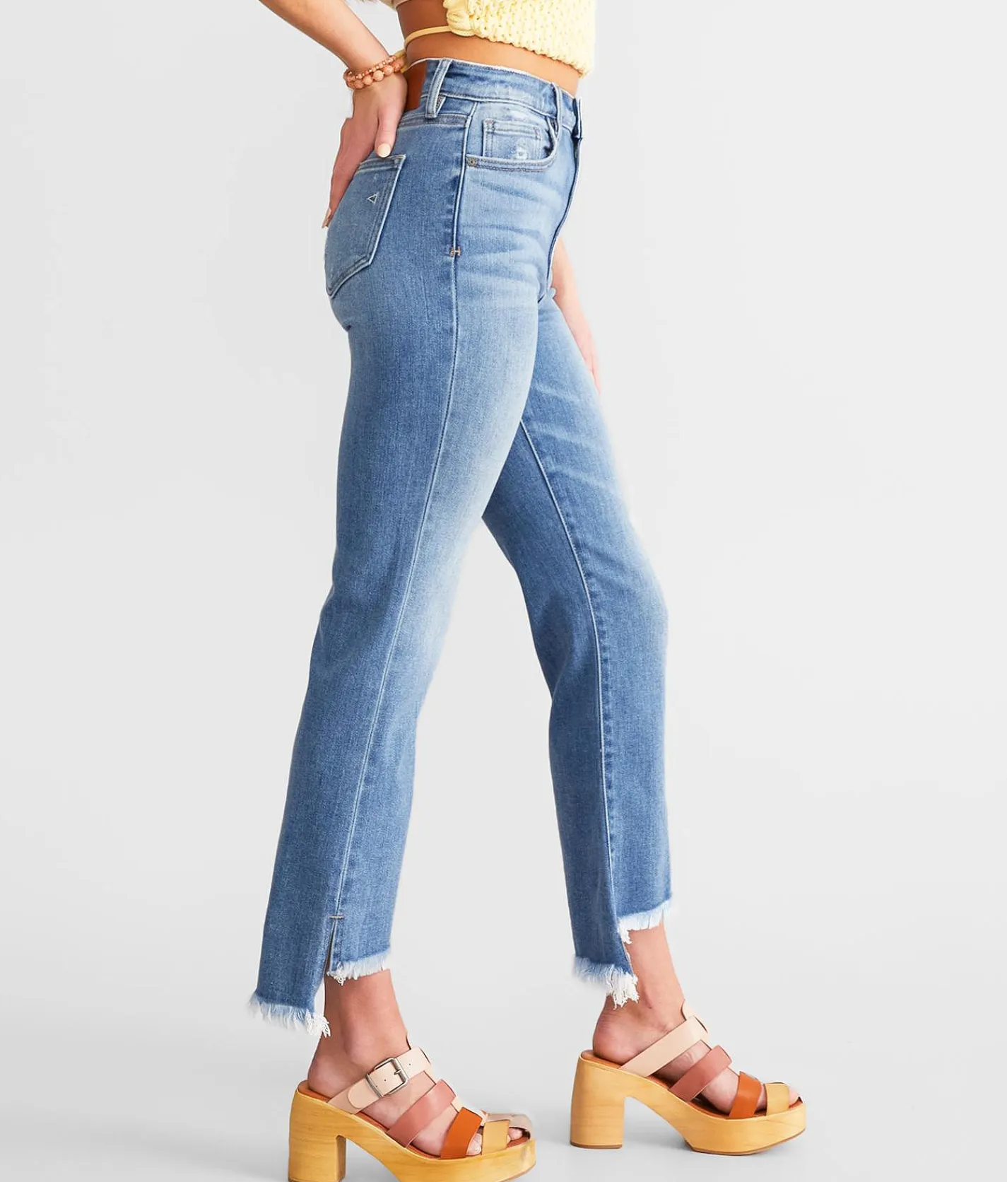 HIDDEN Happi Cropped Split Flare Stretch Jean Medium Sale