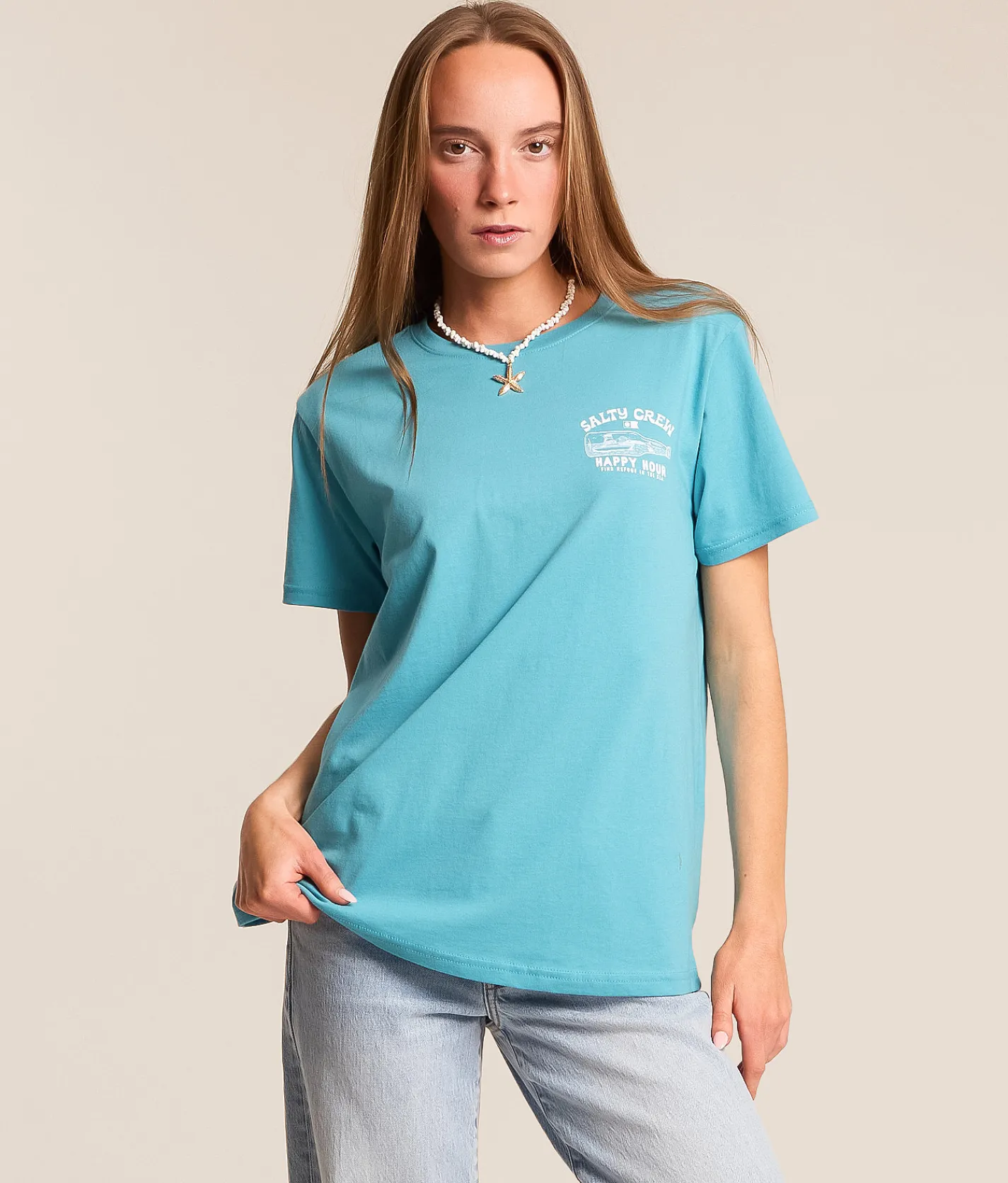 Salty Crew Happy Hour T-Shirt Turquoise Sale