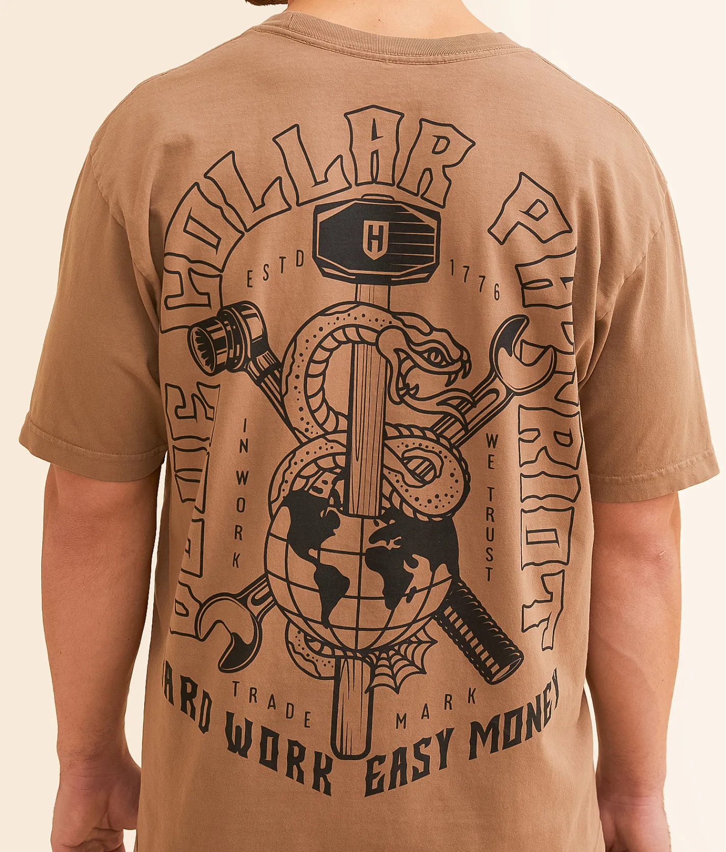 Graphic T-Shirts | Howitzer Hard Work T-Shirt Cocoa Mocha