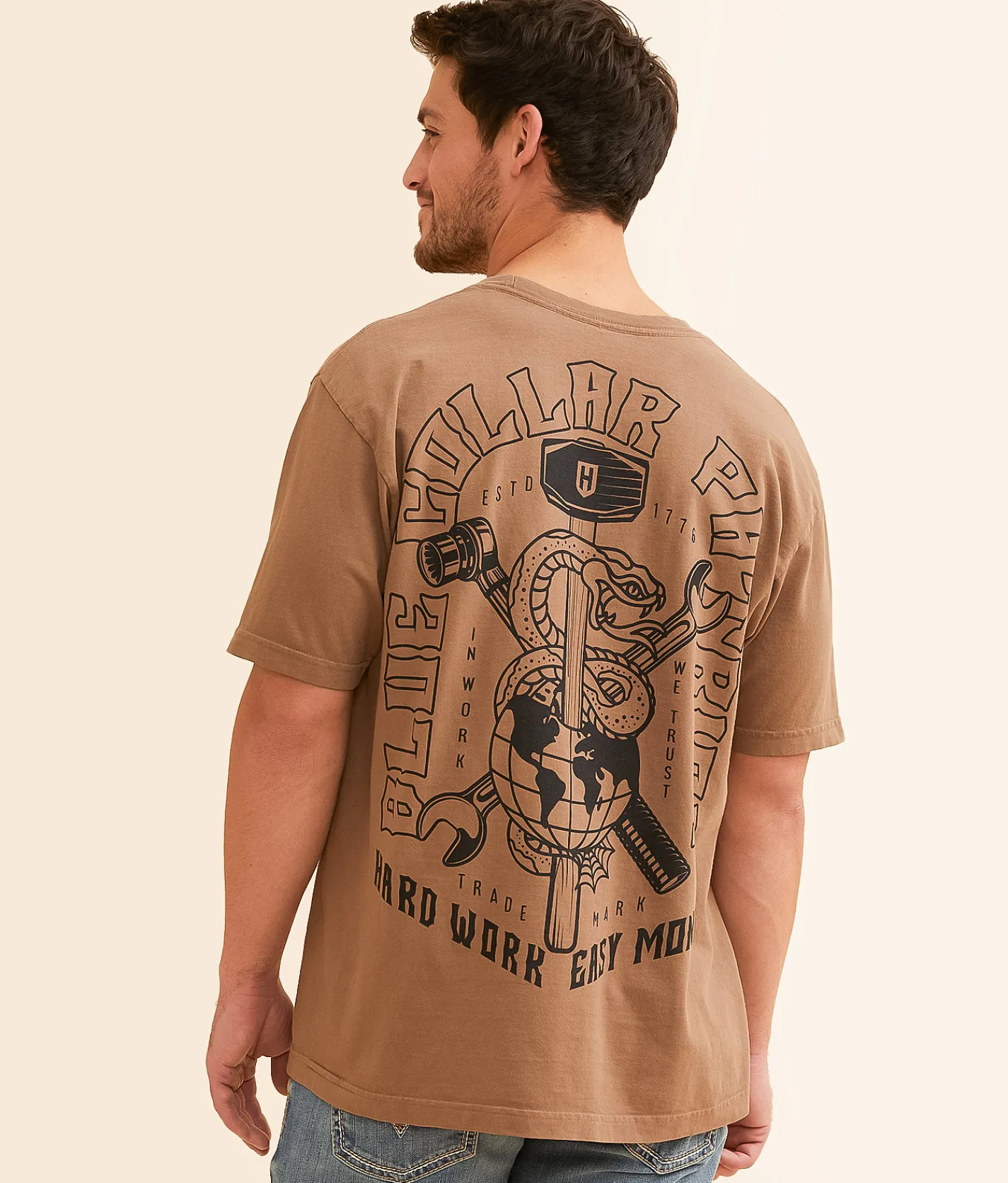 Graphic T-Shirts | Howitzer Hard Work T-Shirt Cocoa Mocha