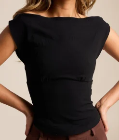 Free People Harper Off The Shoulder Top Black Hot