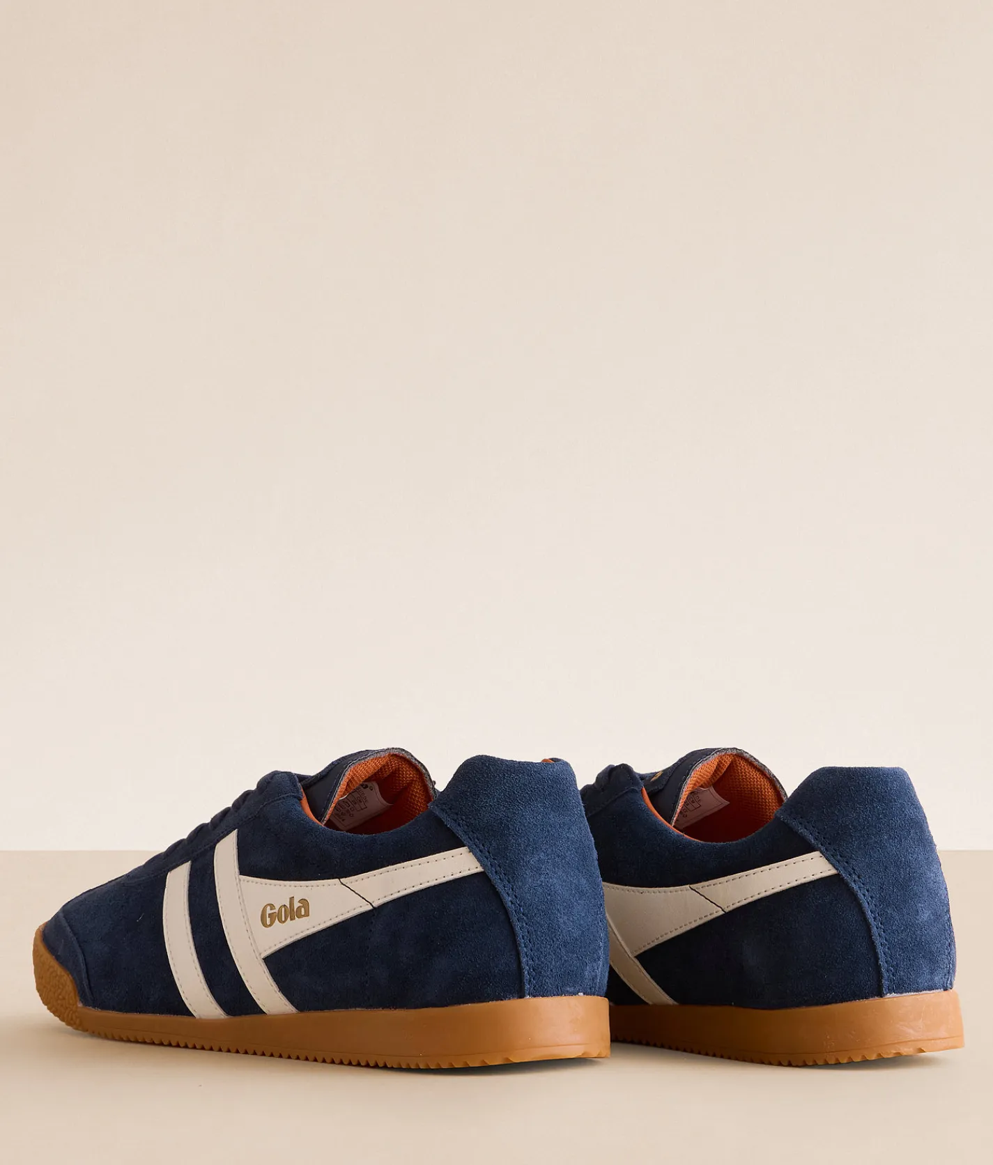 Gola® Harrier Trainer Leather Sneaker Navy O White Moody Orange Best