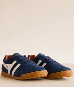 Gola® Harrier Trainer Leather Sneaker Navy O White Moody Orange Best