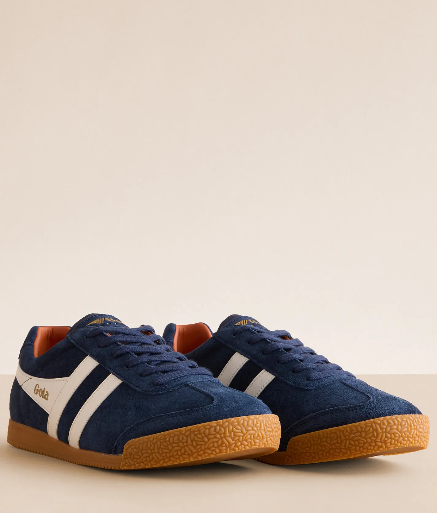 Gola® Harrier Trainer Leather Sneaker Navy O White Moody Orange Best