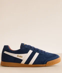 Gola® Harrier Trainer Leather Sneaker Navy O White Moody Orange Best