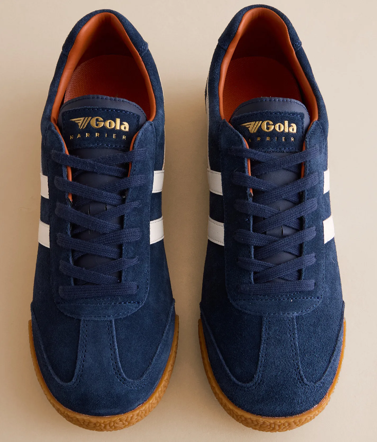 Gola® Harrier Trainer Leather Sneaker Navy O White Moody Orange Best