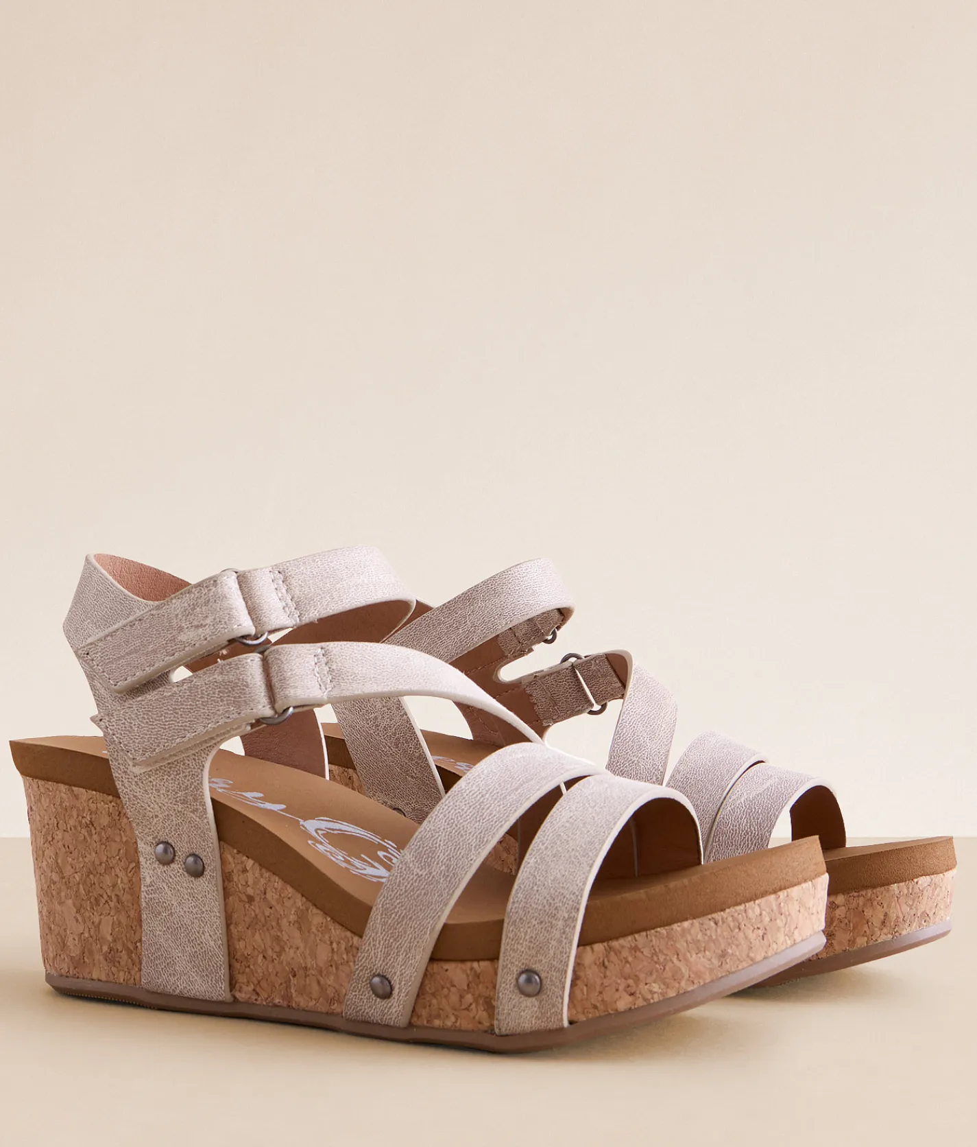 Shoes | Very G Harriet Strappy Wedge Sandal Cream