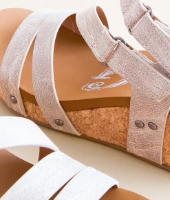 Shoes | Very G Harriet Strappy Wedge Sandal Cream