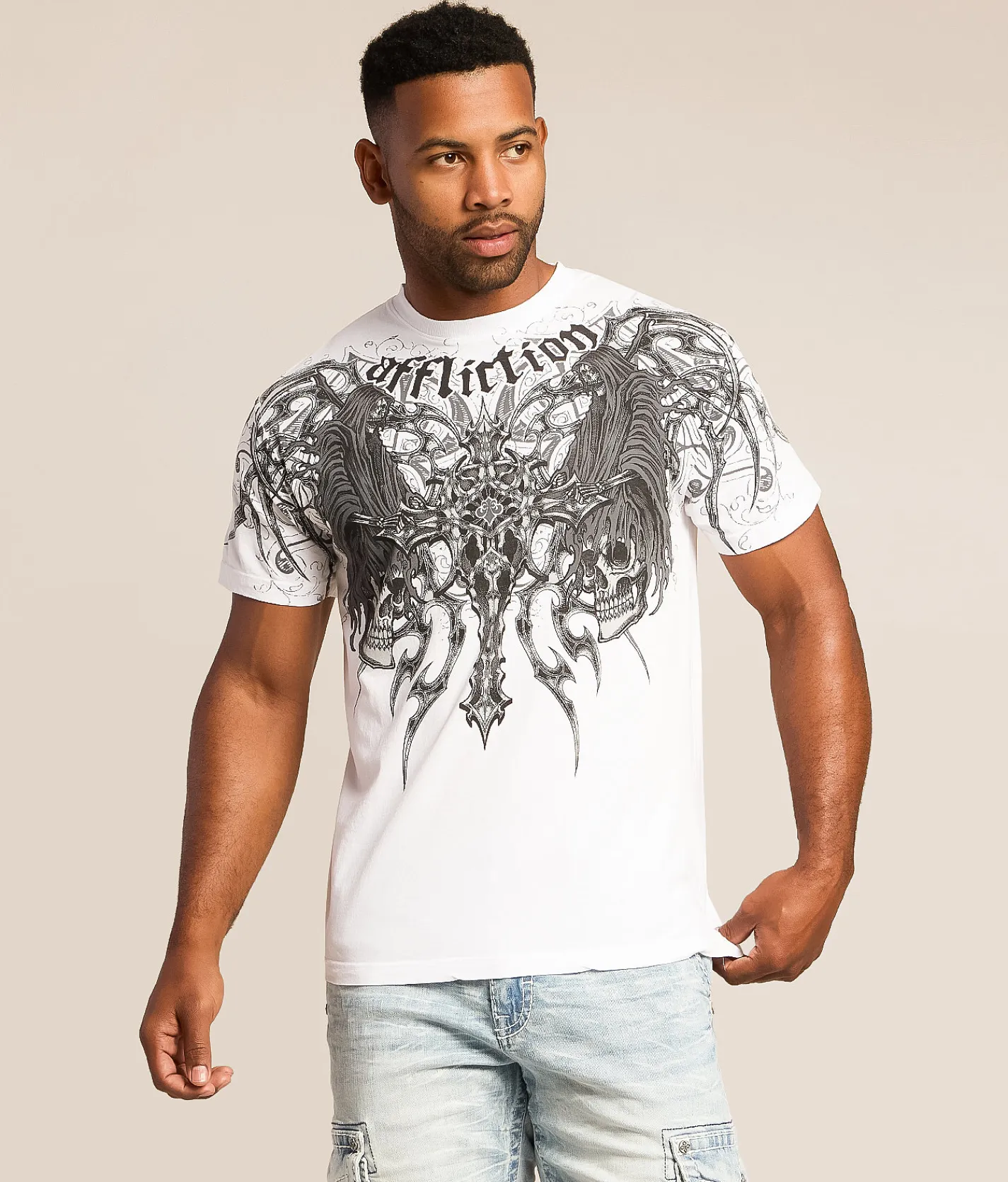 Tops|Graphic T-Shirts | Affliction Haunted Passage T-Shirt White