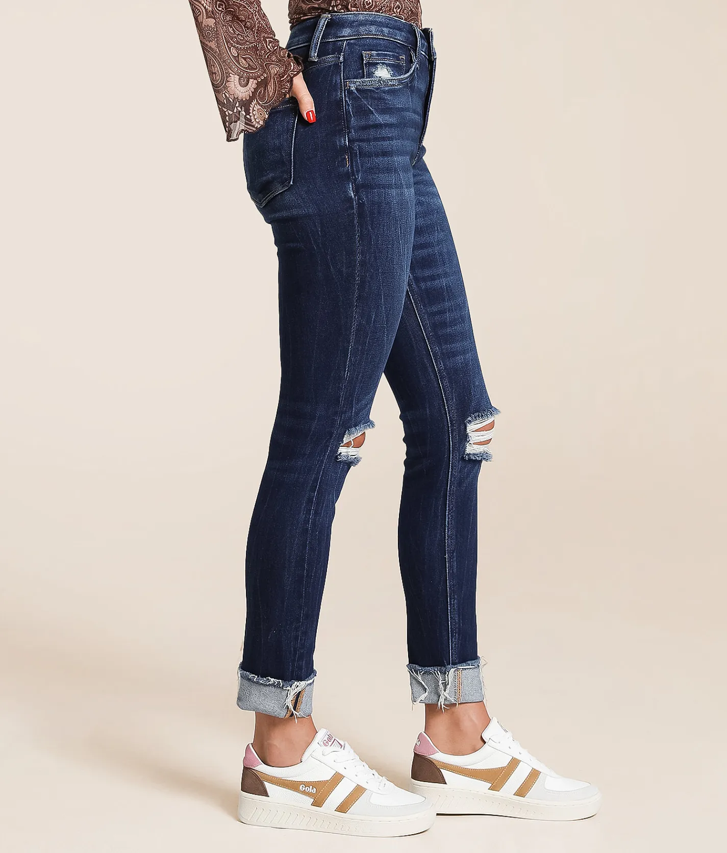 Jeans | VERVET by Flying Monkey Haylie Ankle Skinny Cuffed Jean Windfall