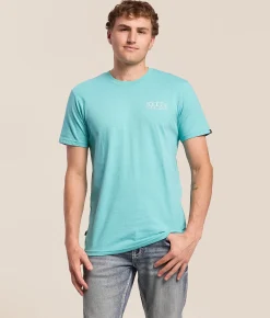 Veece Hazard T-Shirt Teal White Discount