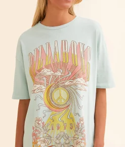 Tops | Billabong Head In The Clouds Oversized T-Shirt Sea Fog