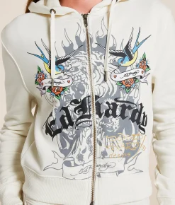 Ed Hardy Heart Hoodie Ivory