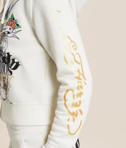 Ed Hardy Heart Hoodie Ivory