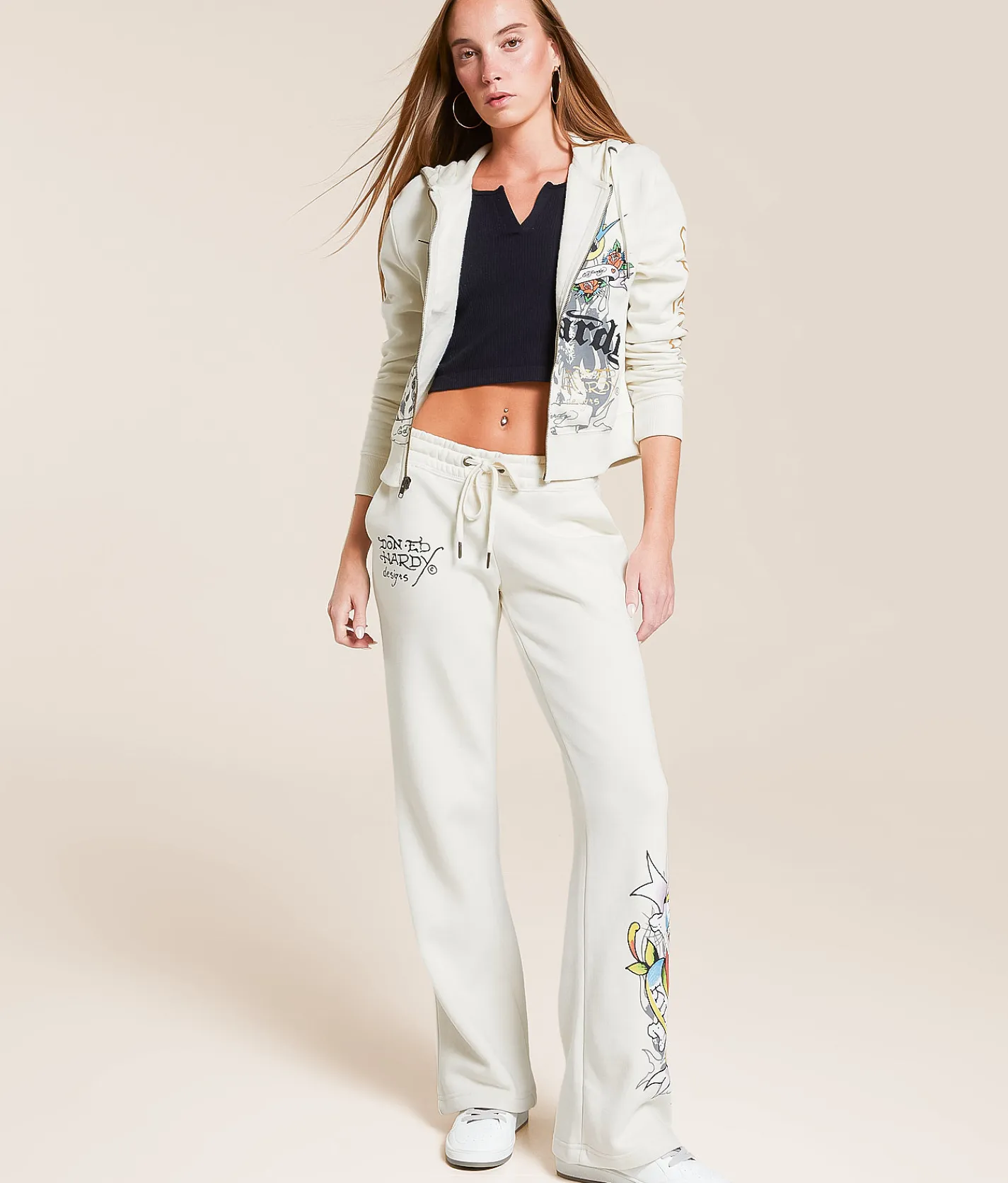 Bottoms | Ed Hardy Heart Sweatpant Ivory