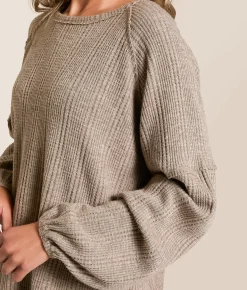 Daytrip Heathered Crewneck Top Heathered Taupe Best