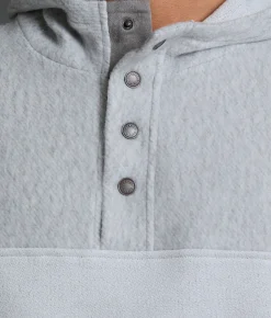 Tops | Outpost Makers Heathered Henley Hoodie Grey
