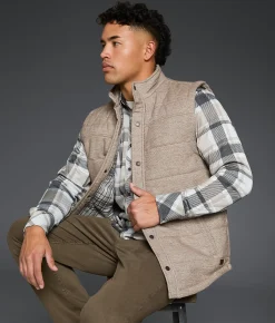 Tops|Coats & Jackets | Outpost Makers Heathered Vest Light Tan Brown