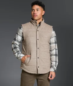 Tops|Coats & Jackets | Outpost Makers Heathered Vest Light Tan Brown