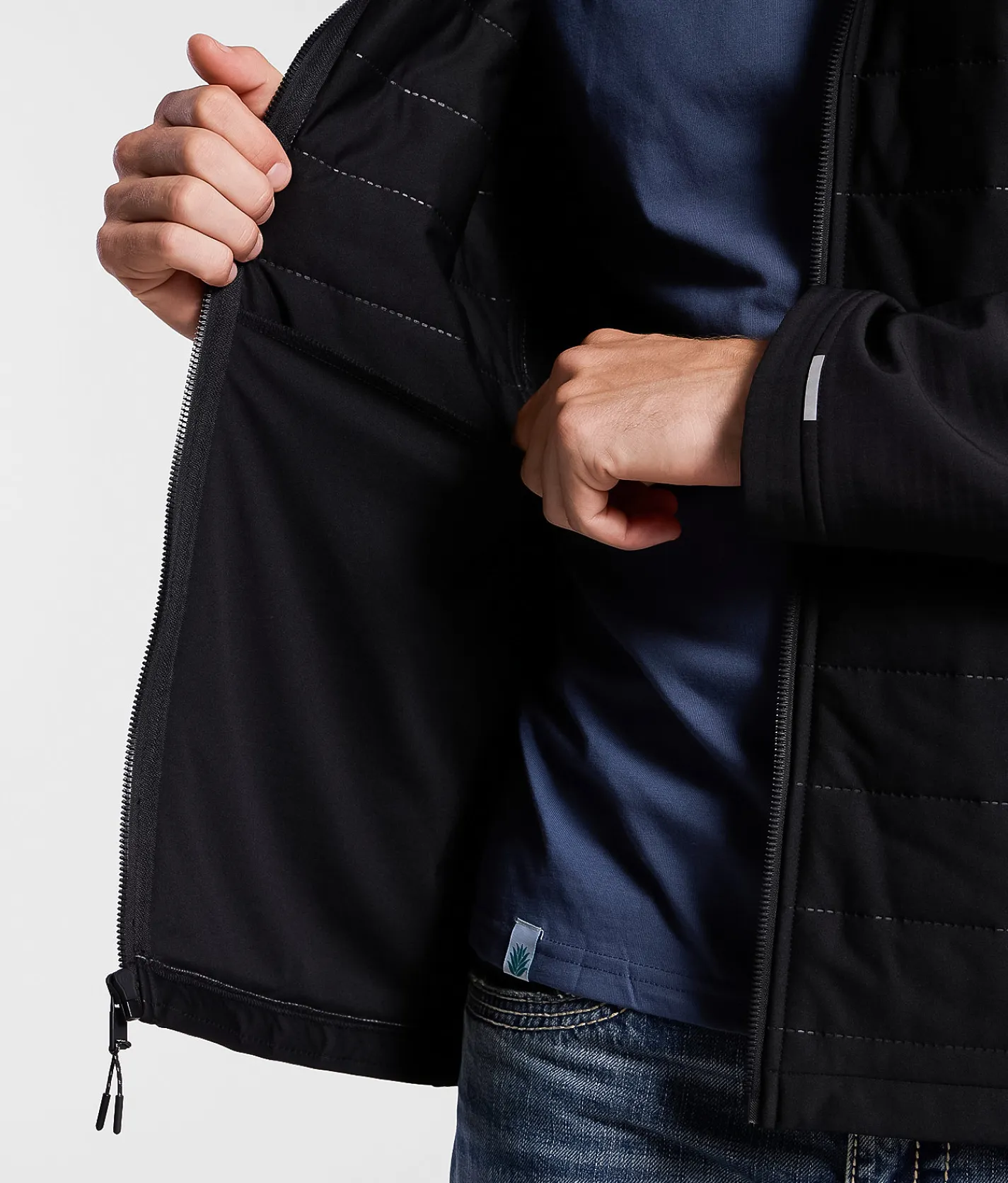 Tops | Maven Co-op Heat Quilted Softshell Hooded Jacket Black