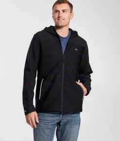 Maven Co-op Heat Quilted Softshell Hooded Jacket Black