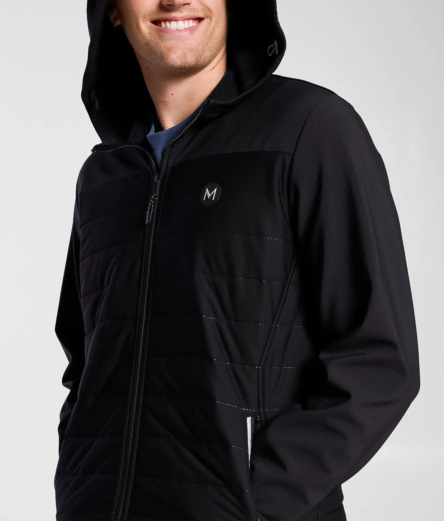 Maven Co-op Heat Quilted Softshell Hooded Jacket Black