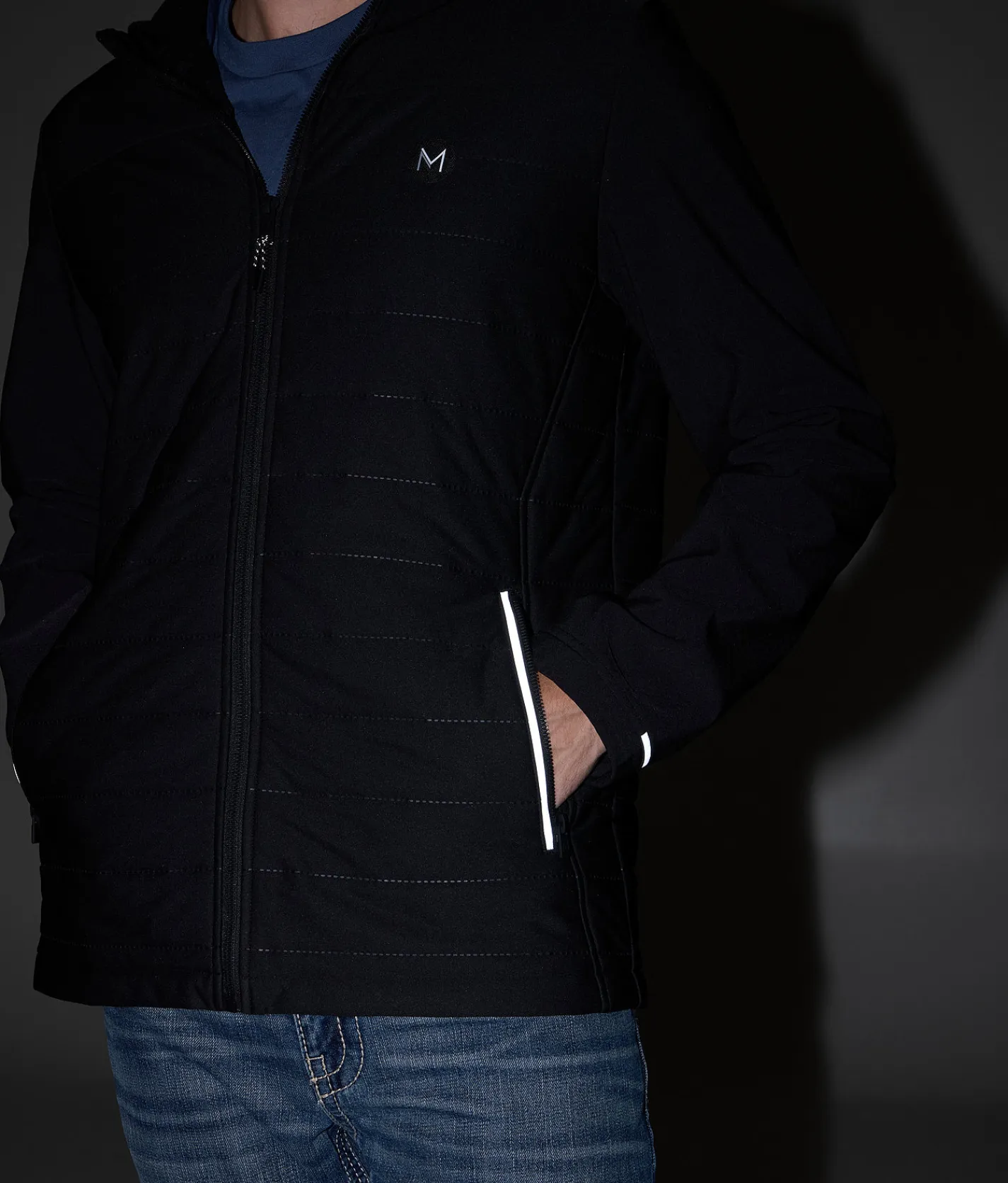 Maven Co-op Heat Quilted Softshell Hooded Jacket Black