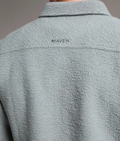 Tops | Maven Co-op Heat Standard Knit Shirt Blue Grey