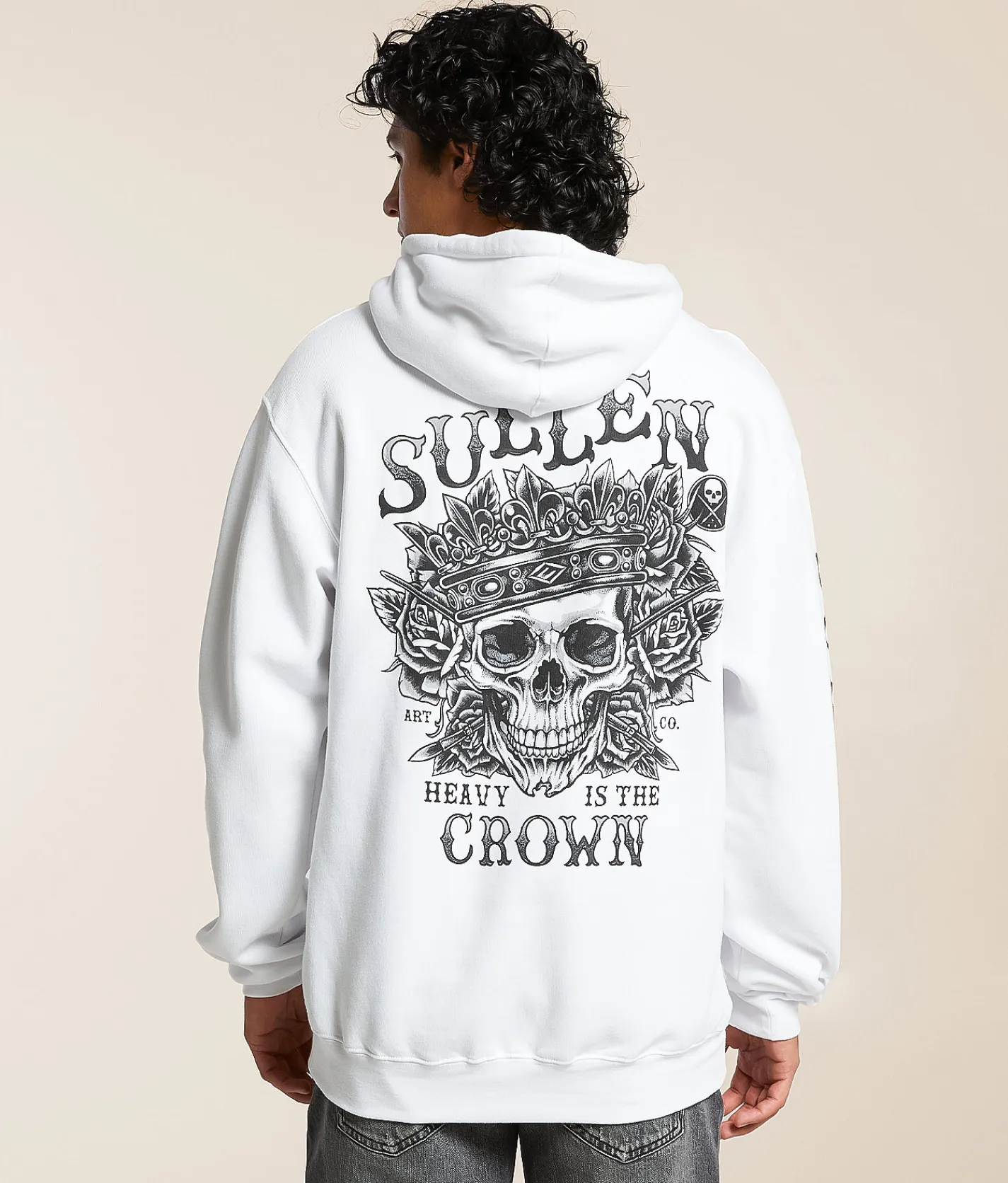 Tops | Sullen Heavy Crown Hooded Sweatshirt White