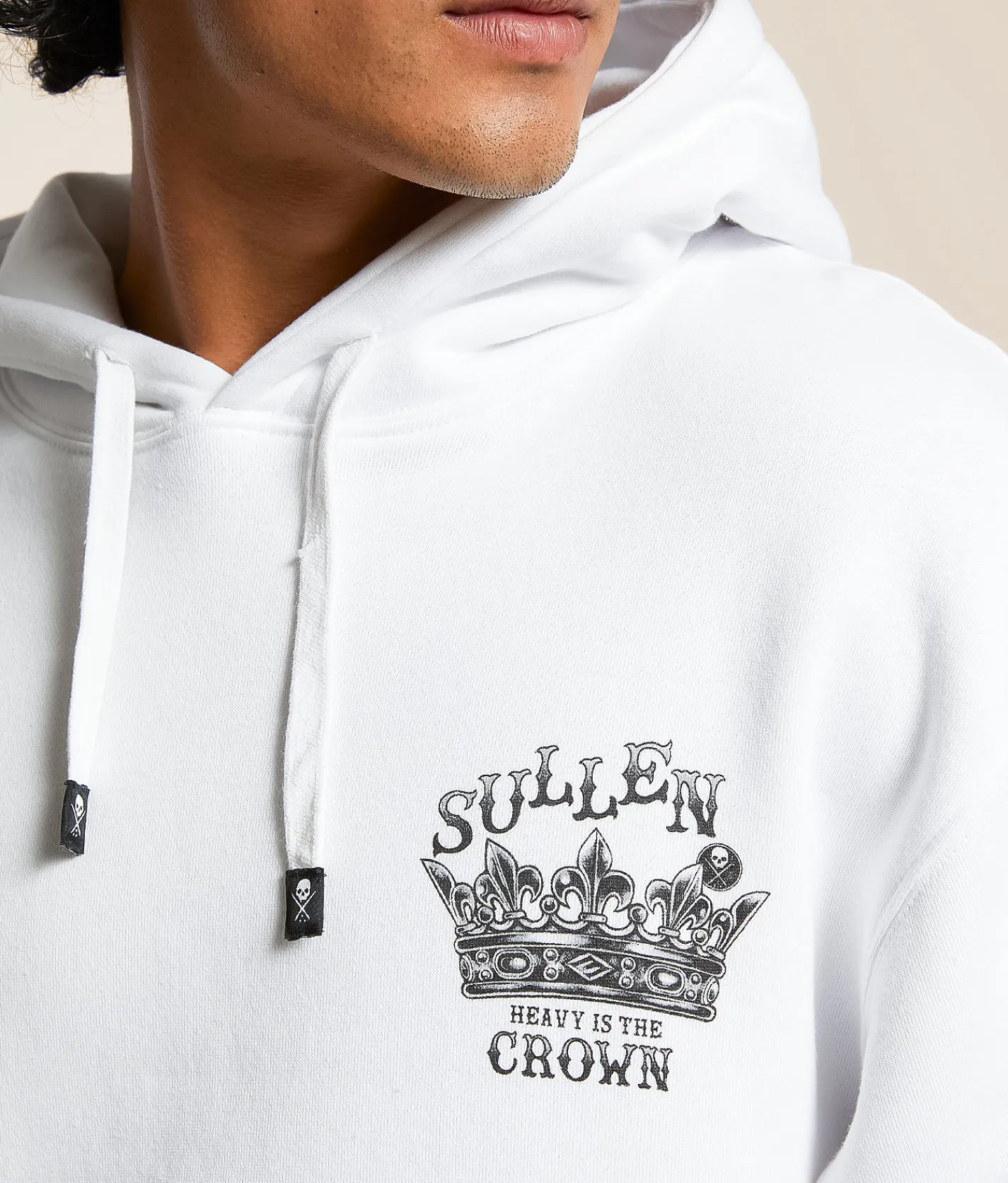 Tops | Sullen Heavy Crown Hooded Sweatshirt White