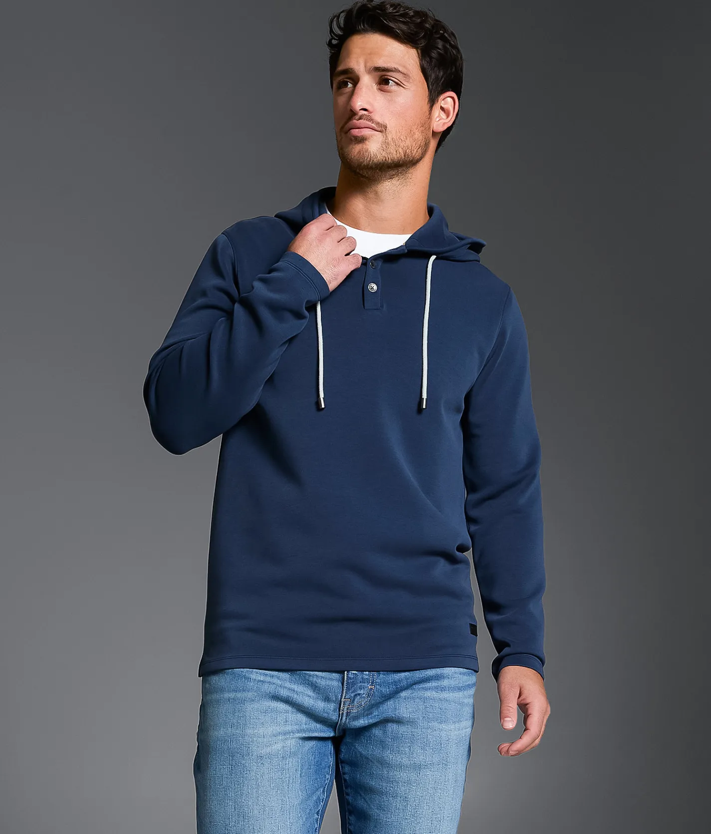 Outpost Makers Henley Hoodie Volcanic Ash New