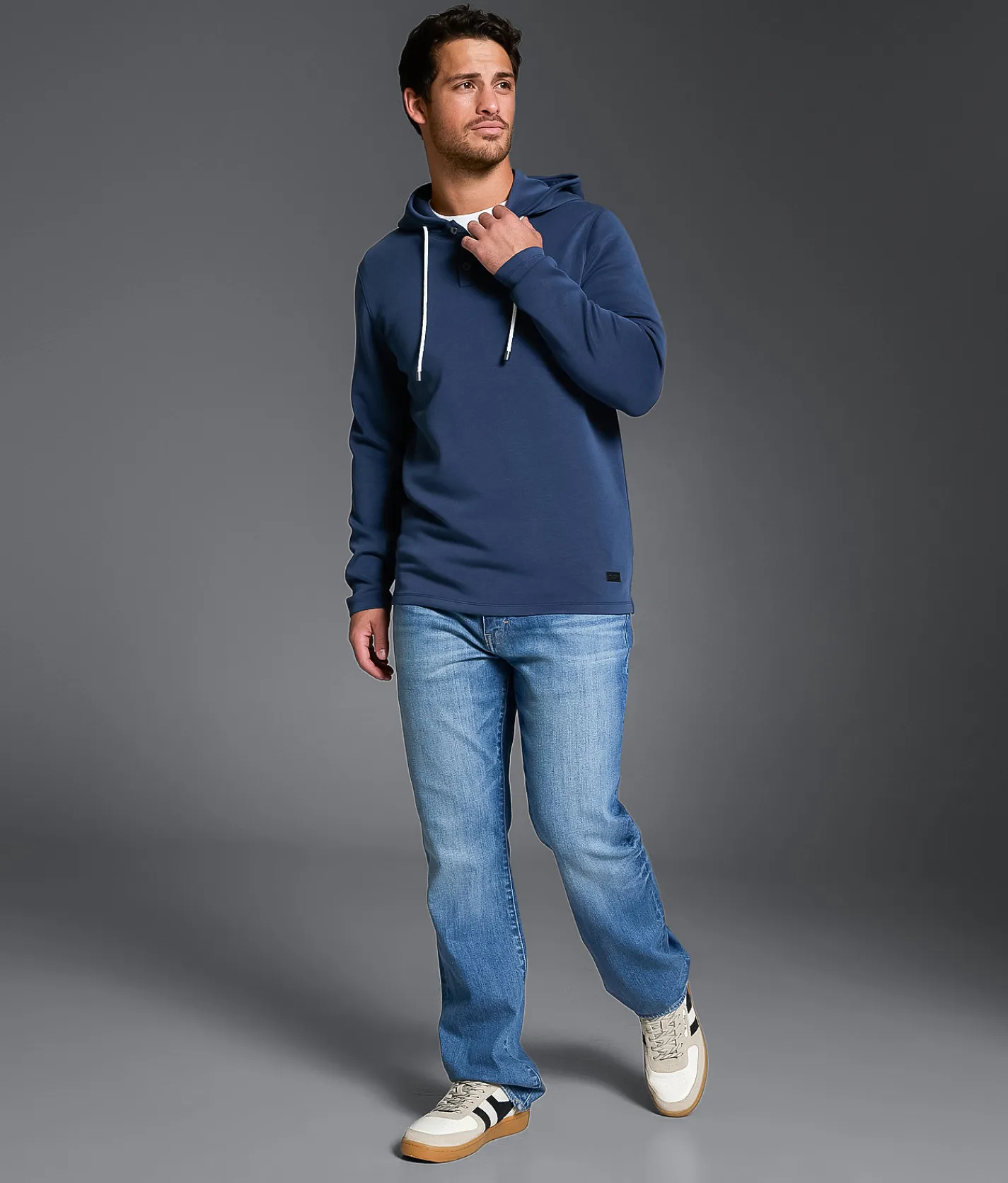 Outpost Makers Henley Hoodie Volcanic Ash New