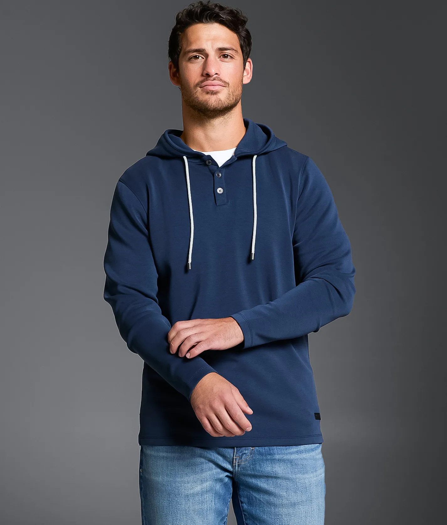 Outpost Makers Henley Hoodie Volcanic Ash New