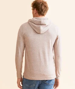 Tops | Outpost Makers Henley Hoodie Artic Wolf Seagrass