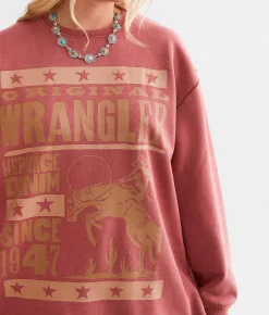 Wrangler® Heritage Denim Oversized Pullover Ladrillo Outlet