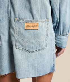 Wrangler® Heritage Denim Romper Pale Blue Wash Clearance